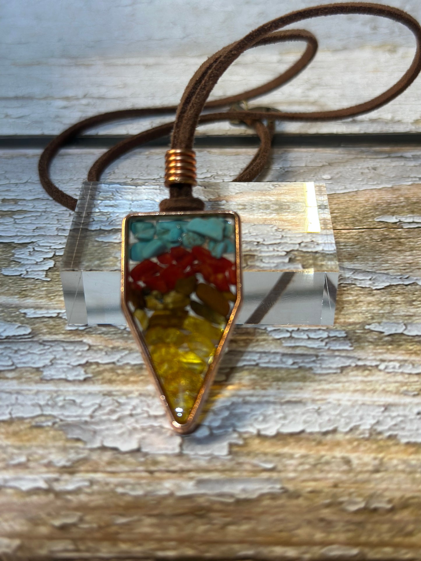 Gemstone Filled Pendant Necklace