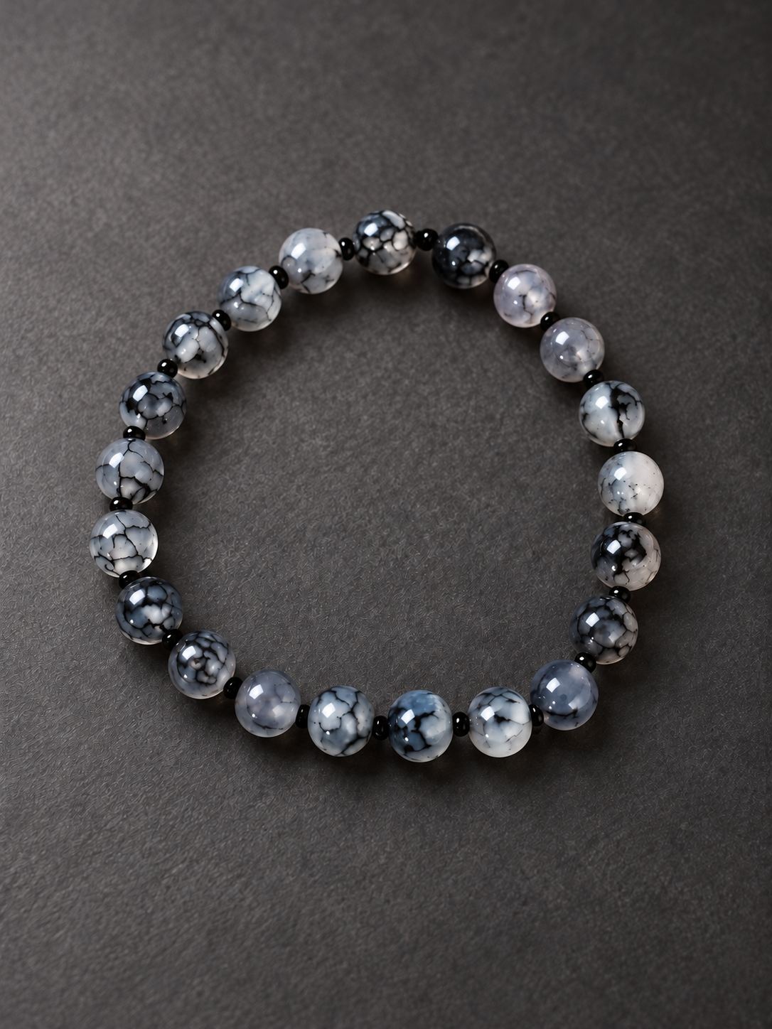 Dragon Vein Glass Beaded Bracelet