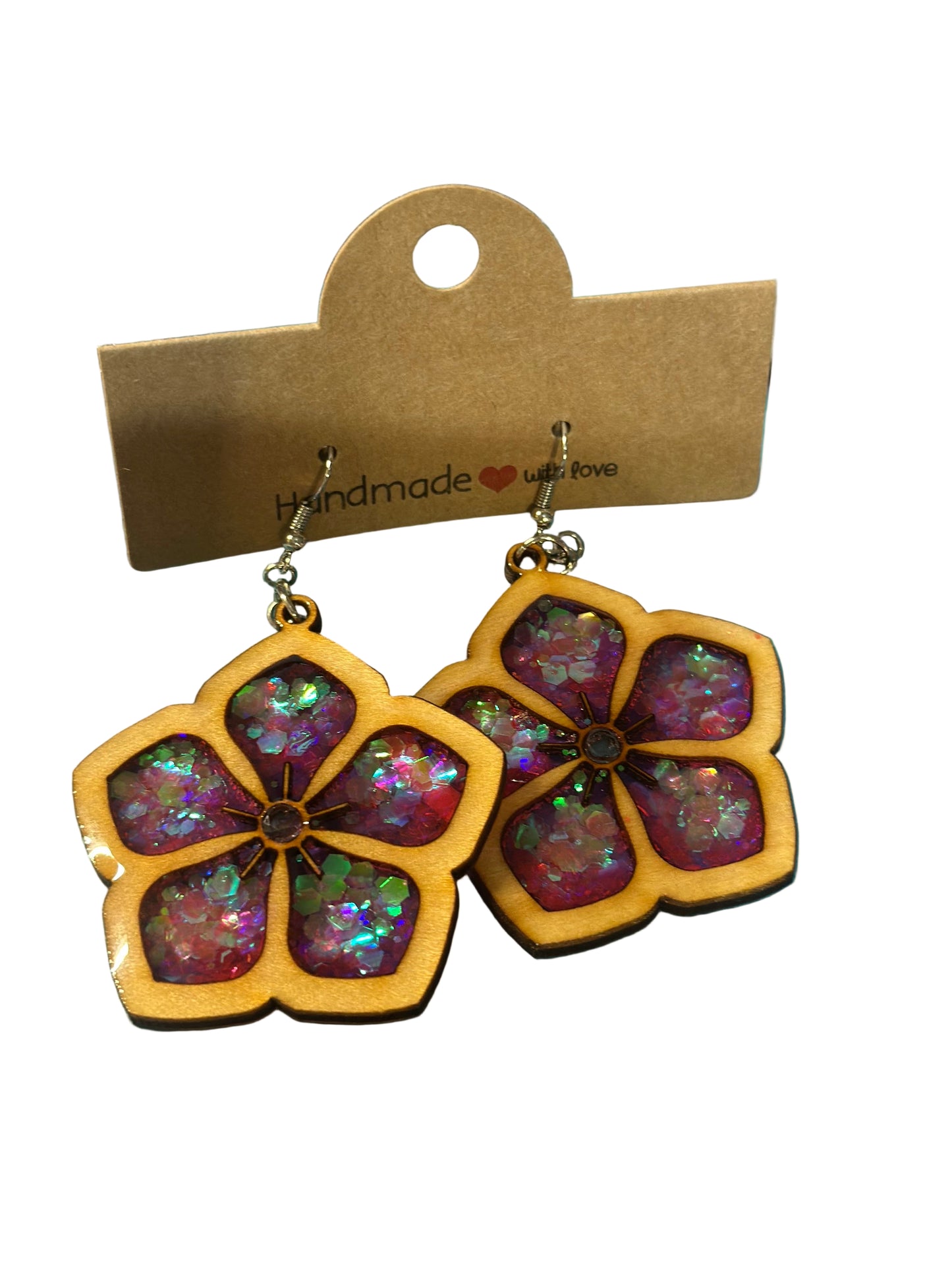 Large Flower Dangle Earrings