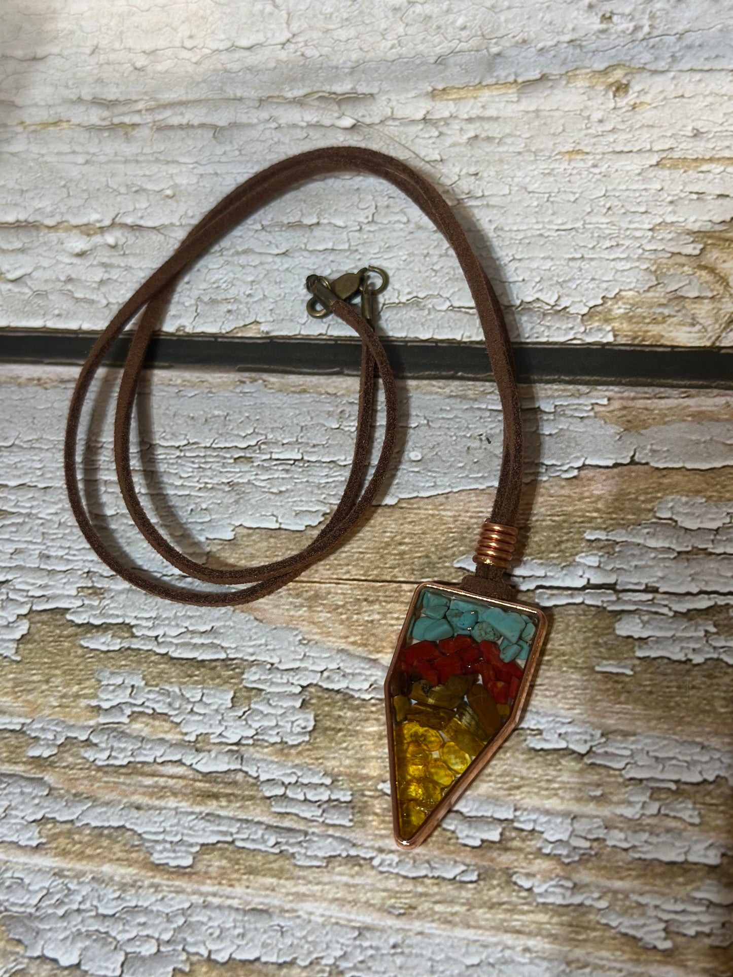 Gemstone Filled Pendant Necklace