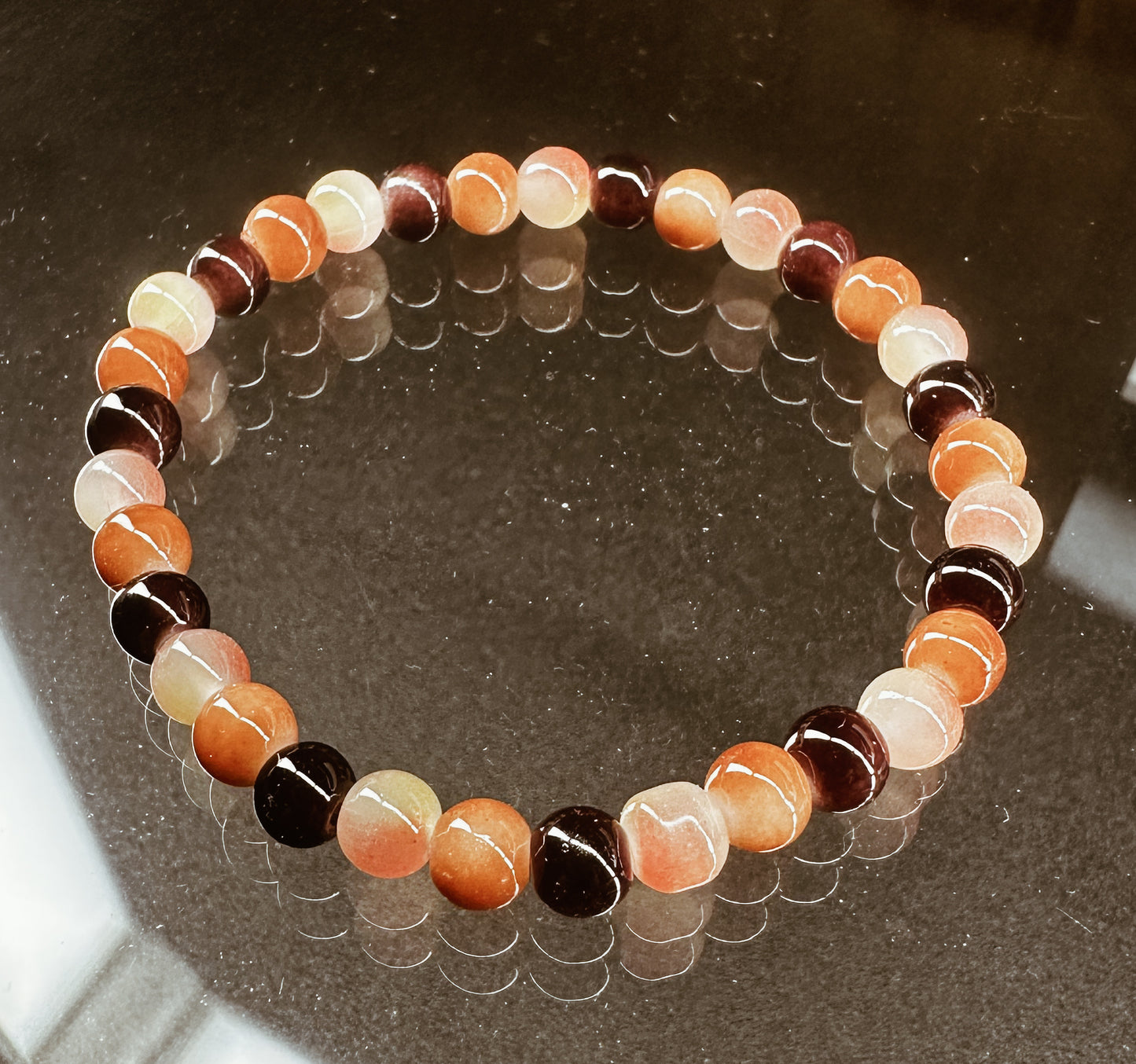 Multi-Shades of Brown Glass Beaded Bracelet