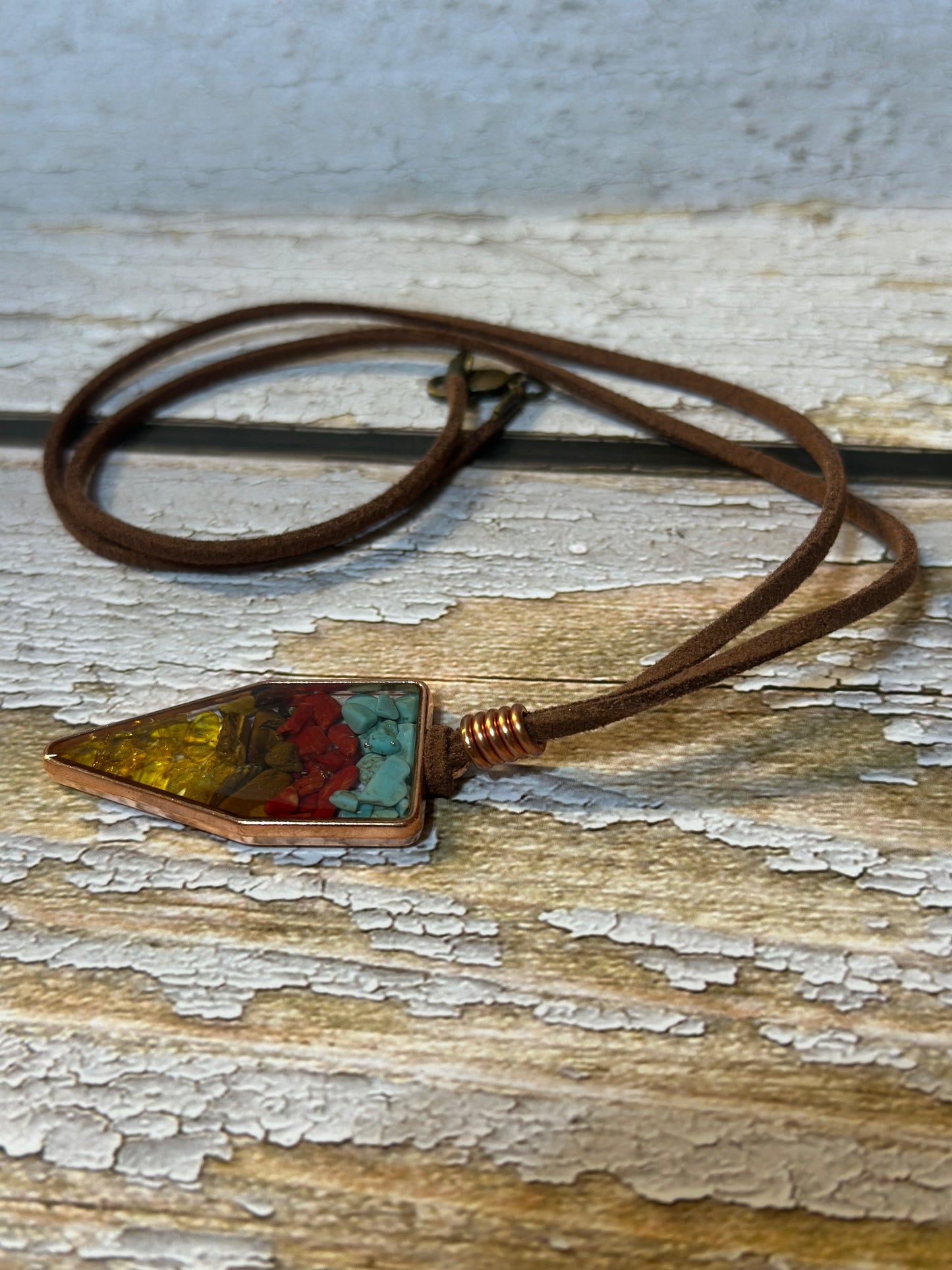 Gemstone Filled Pendant Necklace