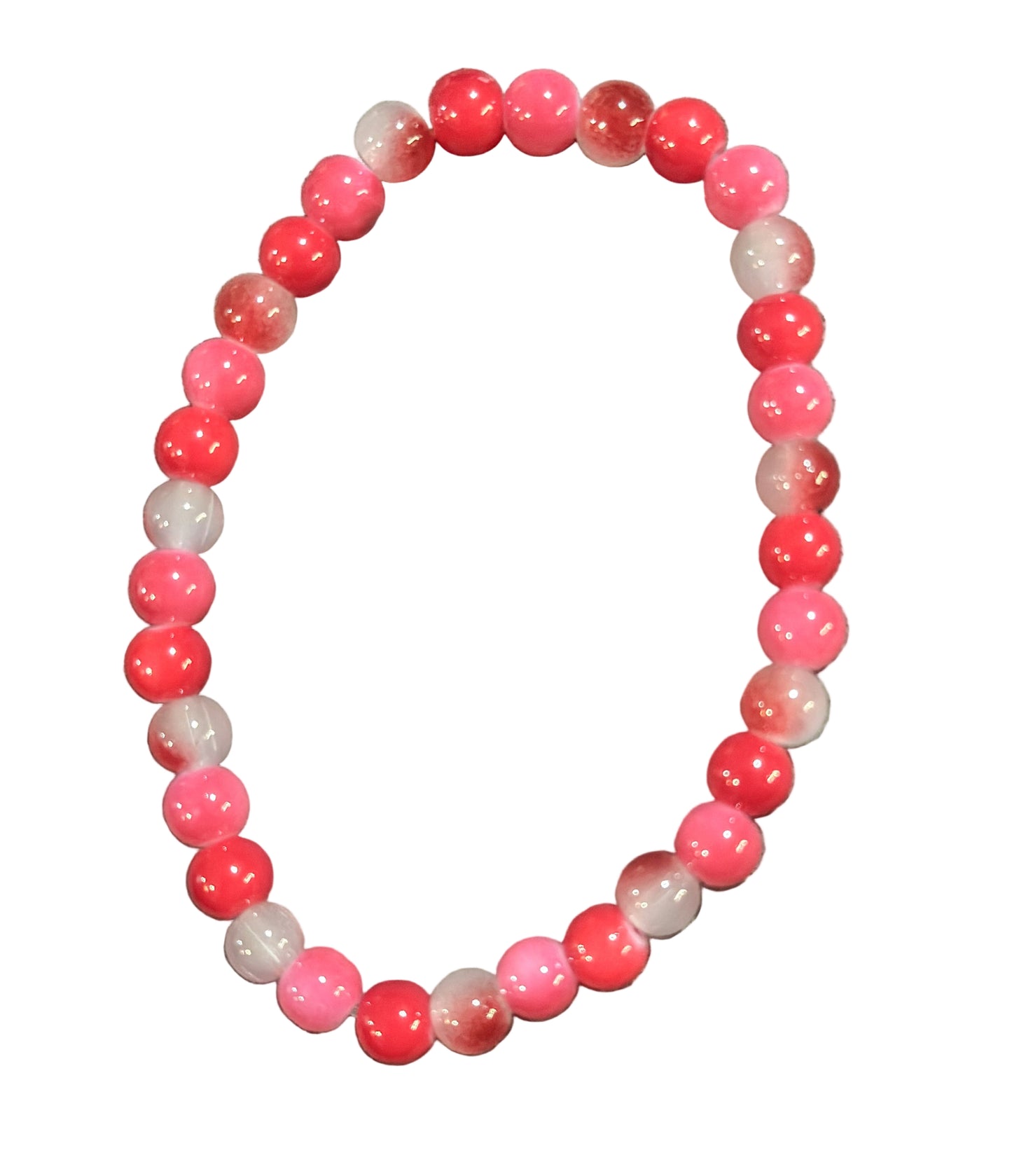 Burgandy and Deep Red Glass Beaded Bracelet