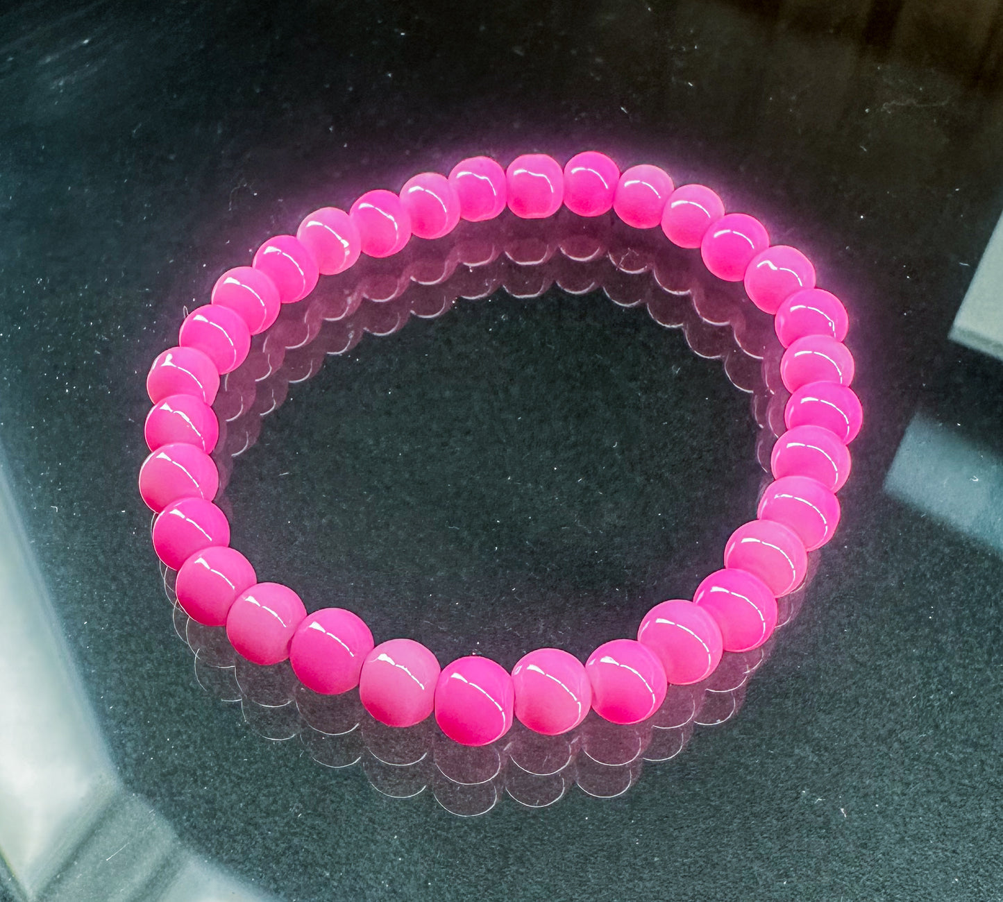 Pastel Pink Glass Beaded Bracelet