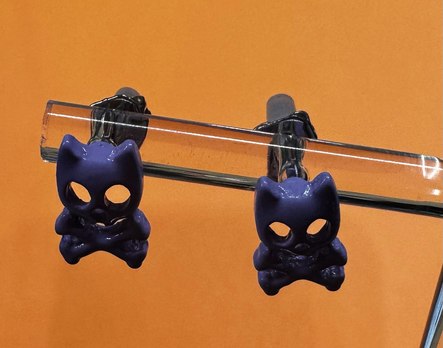 Cat Skeleton Stud Earrings