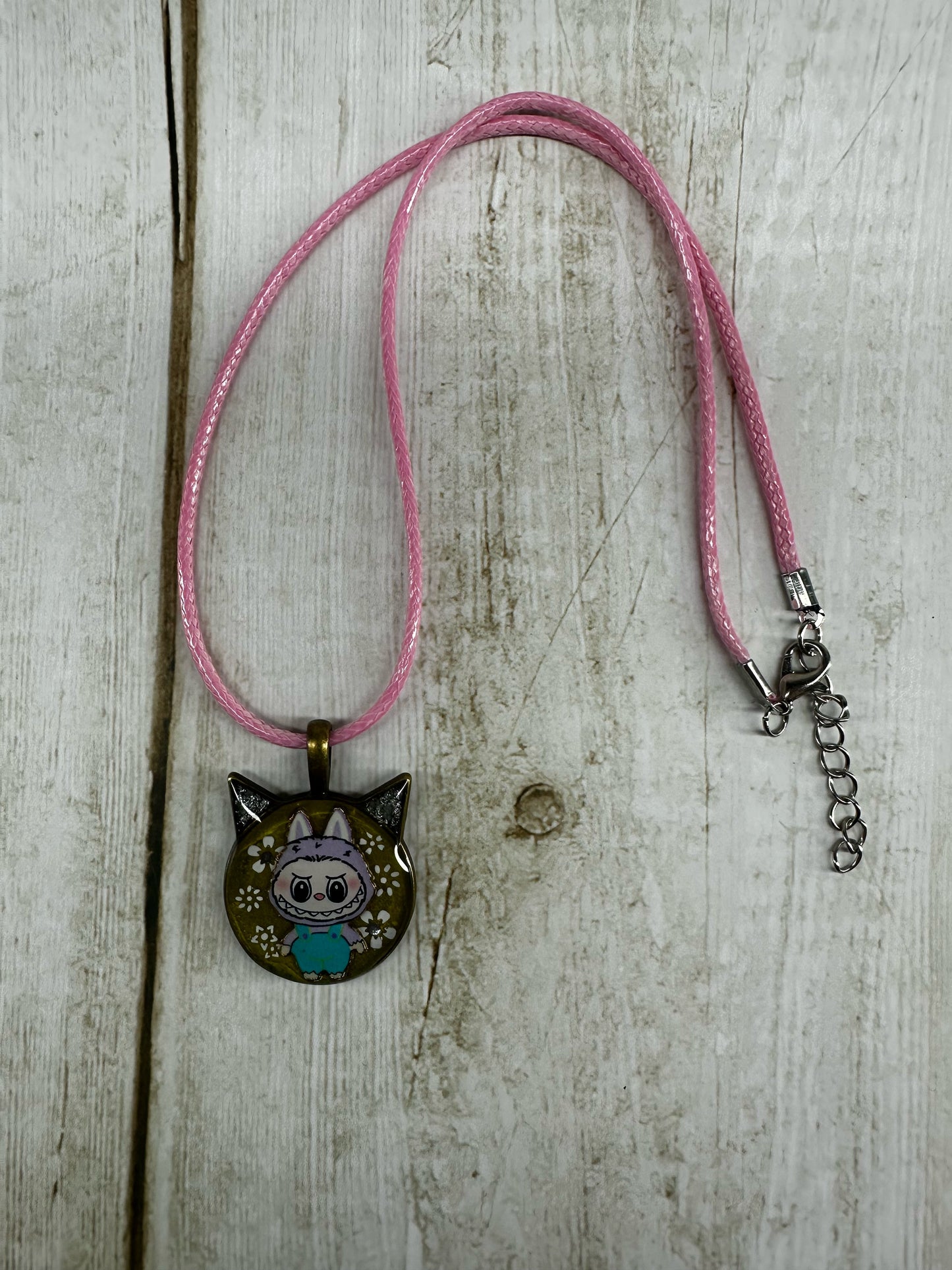 Labubu Pendant Necklace Teal