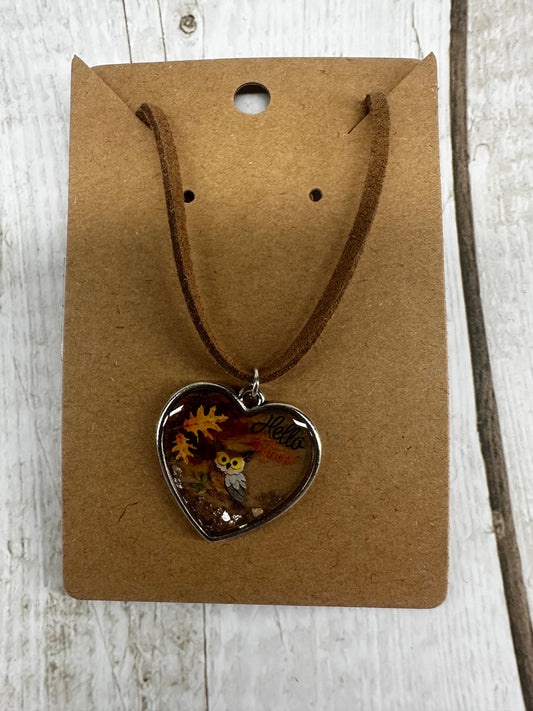 Fall Owl Pendant Necklace