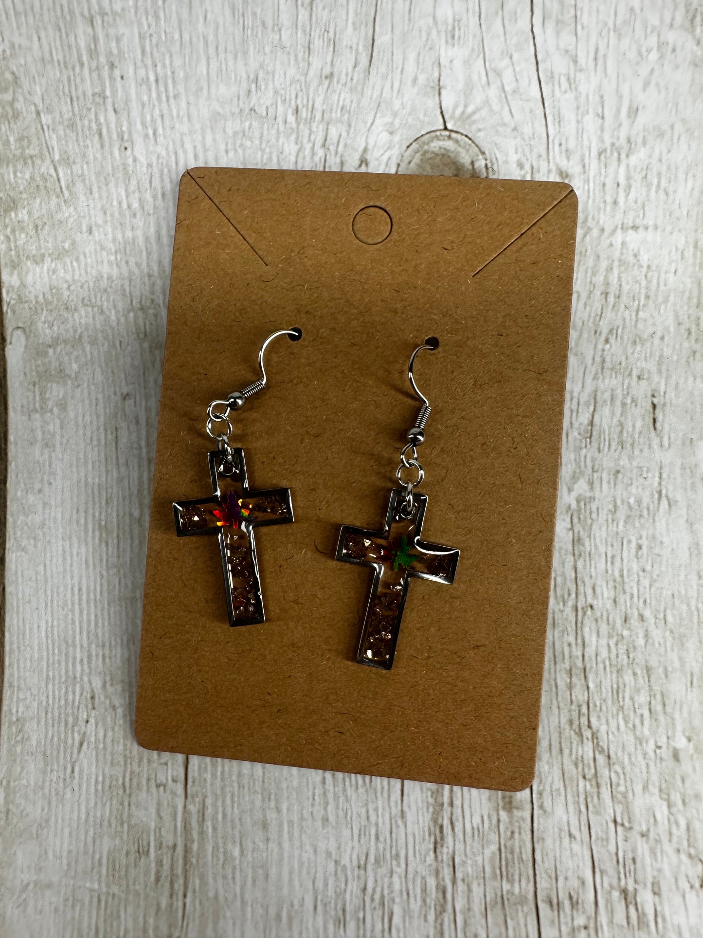 Fall Cross Earrings