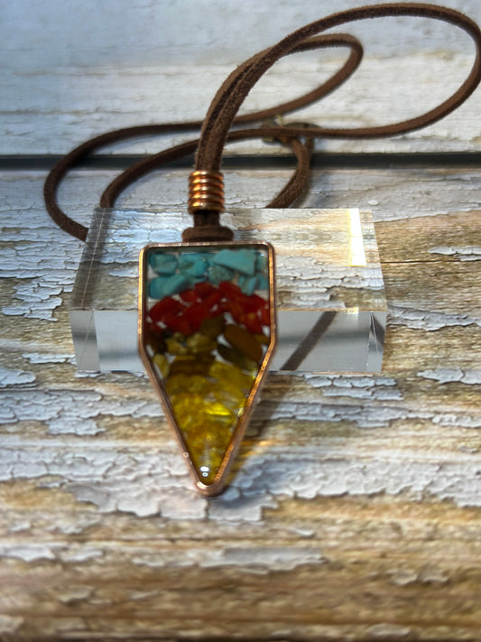 Gemstone Filled Pendant Necklace