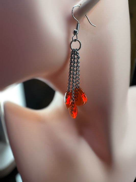 Red Dangle Earrings