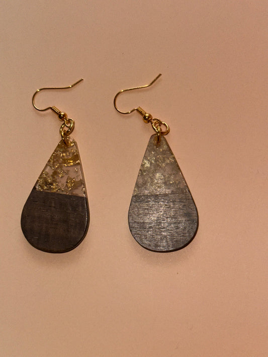 Resin Wood Earrings