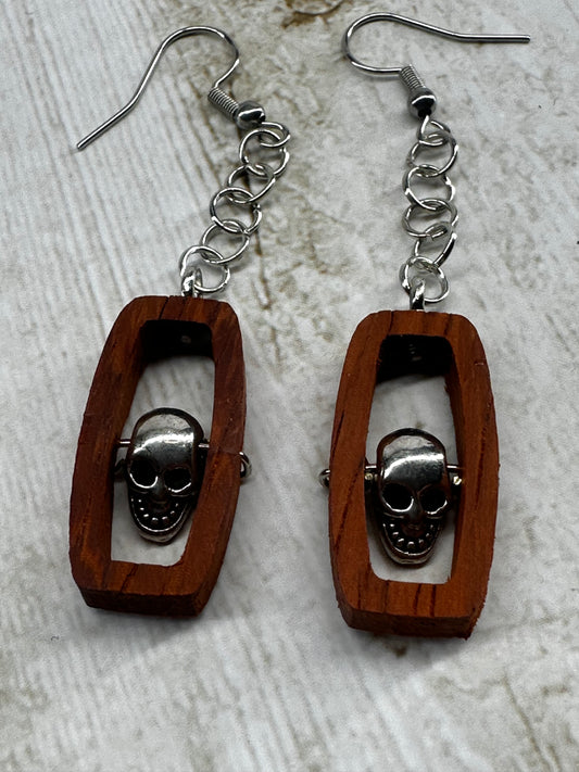 Skeleton Head Dangle Earrings