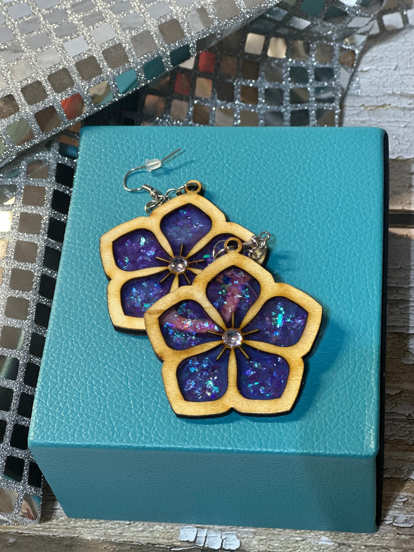 Large Flower Dangle Earrings