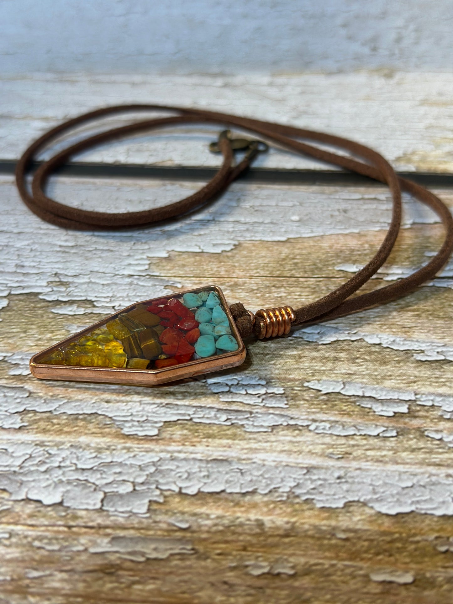Gemstone Filled Pendant Necklace