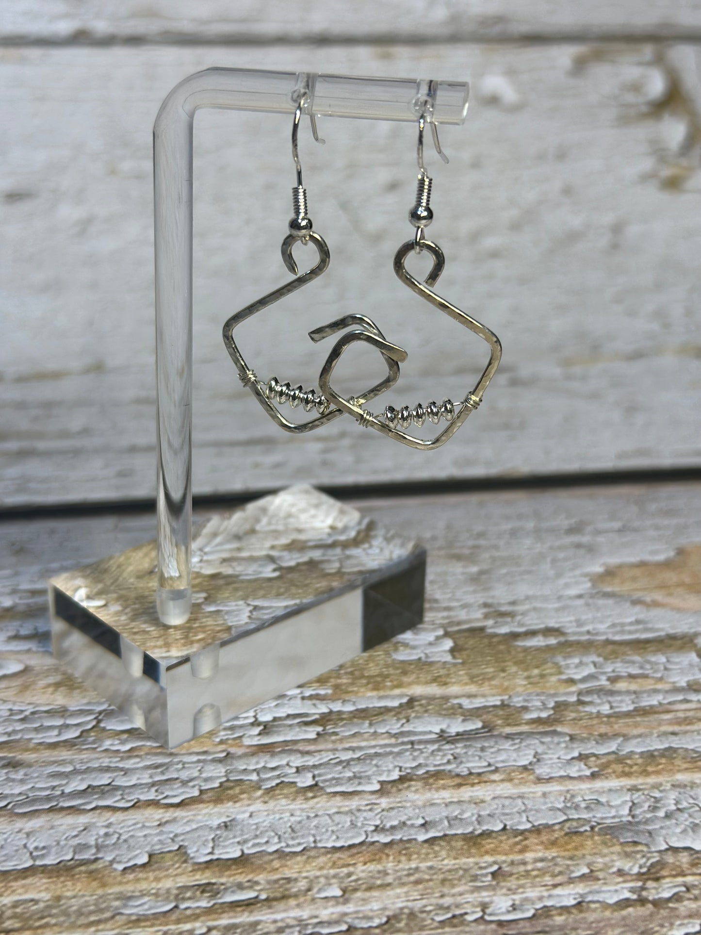 Sterling Silver Hammered Dangle Earrings