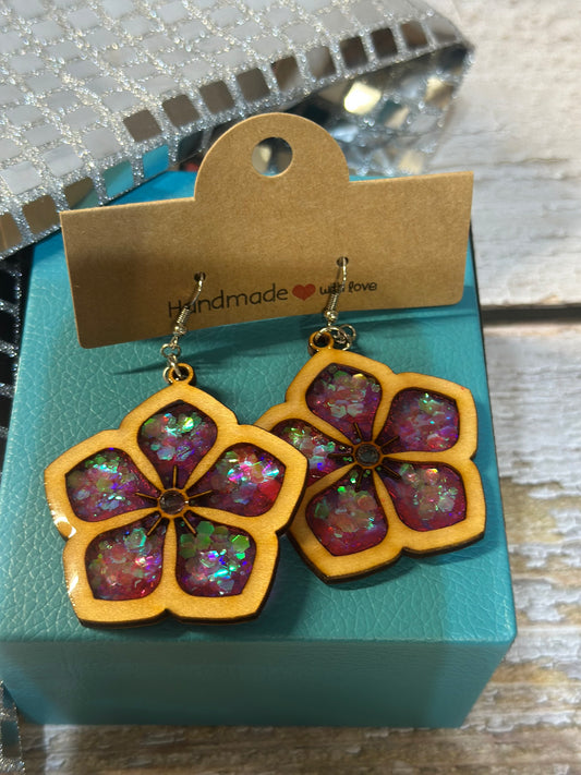 Large Flower Dangle Earrings