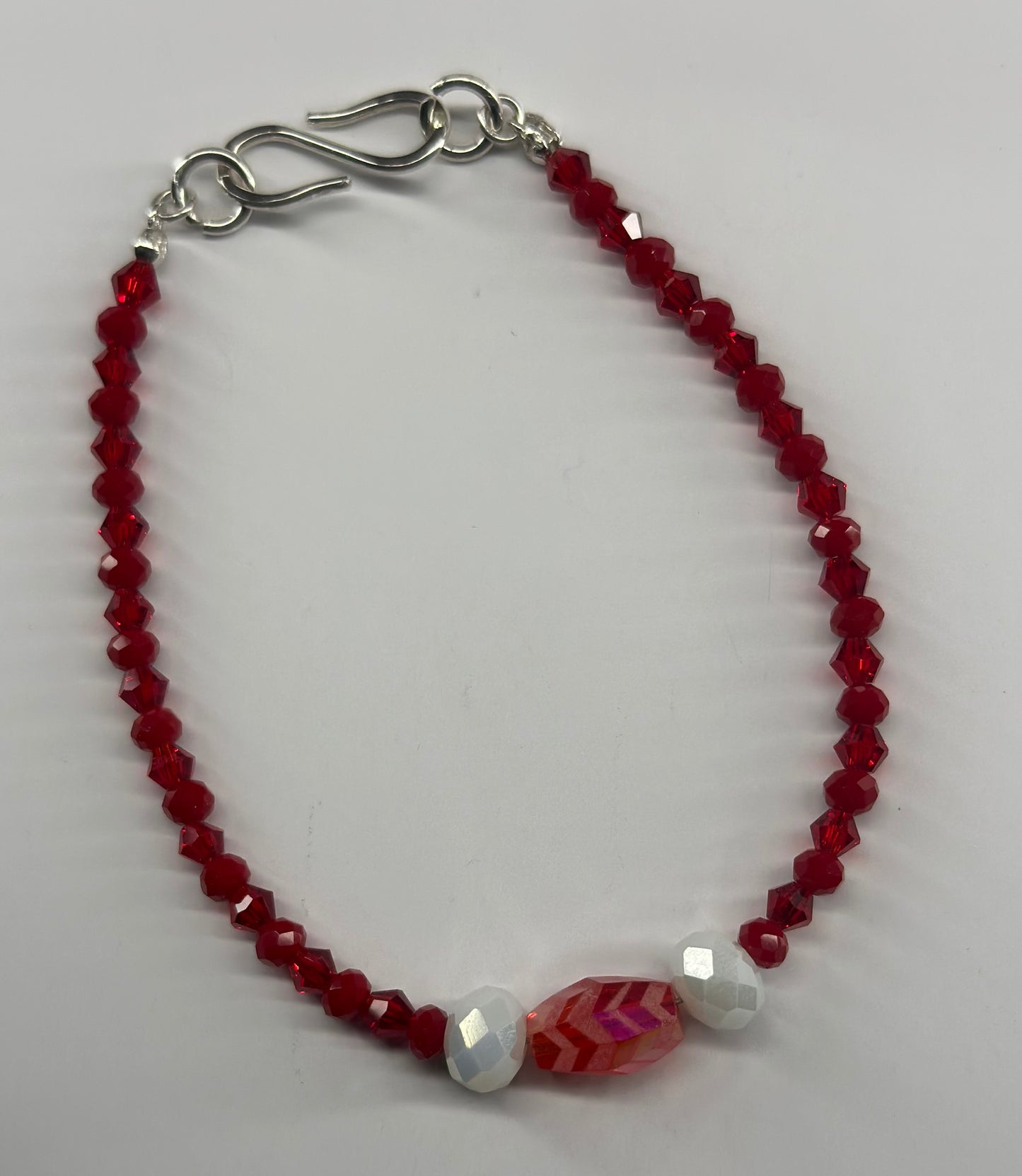 Red Glass Beaded Bracelet