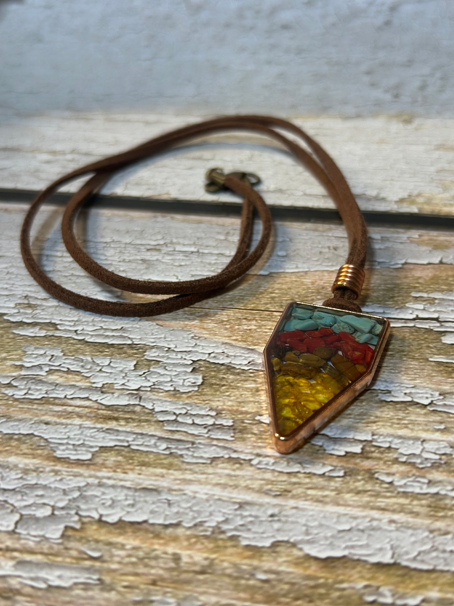 Gemstone Filled Pendant Necklace