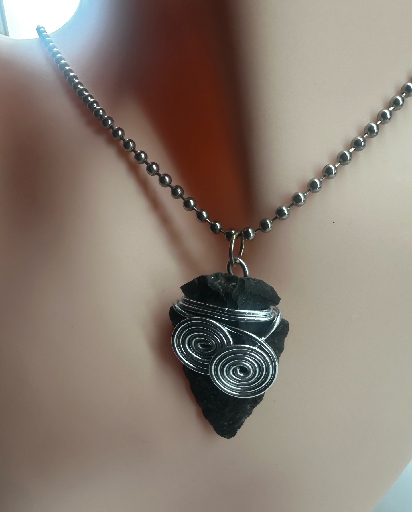 Real Black Arrowhead Necklace