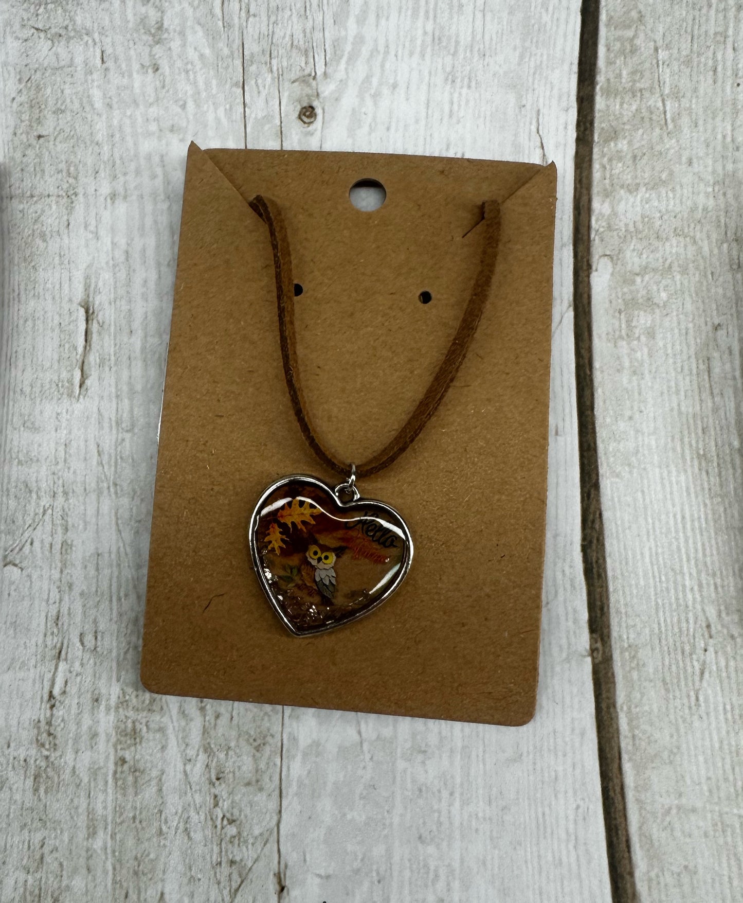 Fall Owl Pendant Necklace