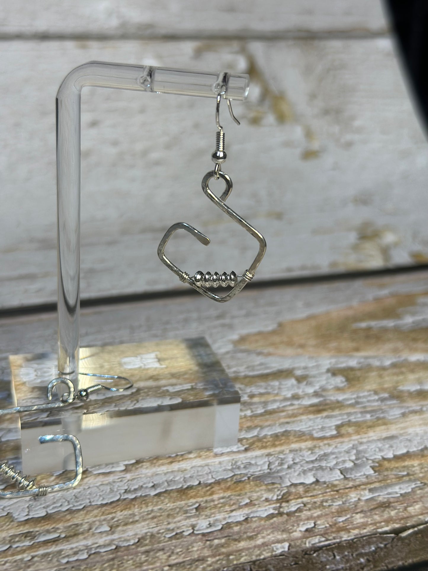 Sterling Silver Hammered Dangle Earrings