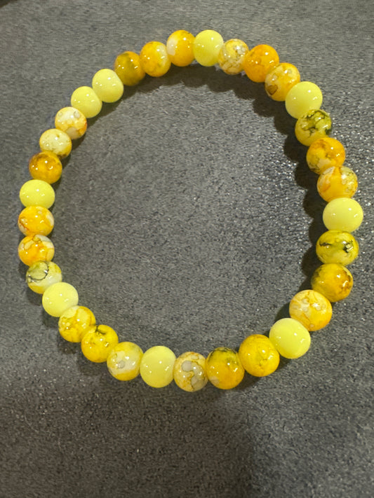 Yellow Glass Beaded Bracelet