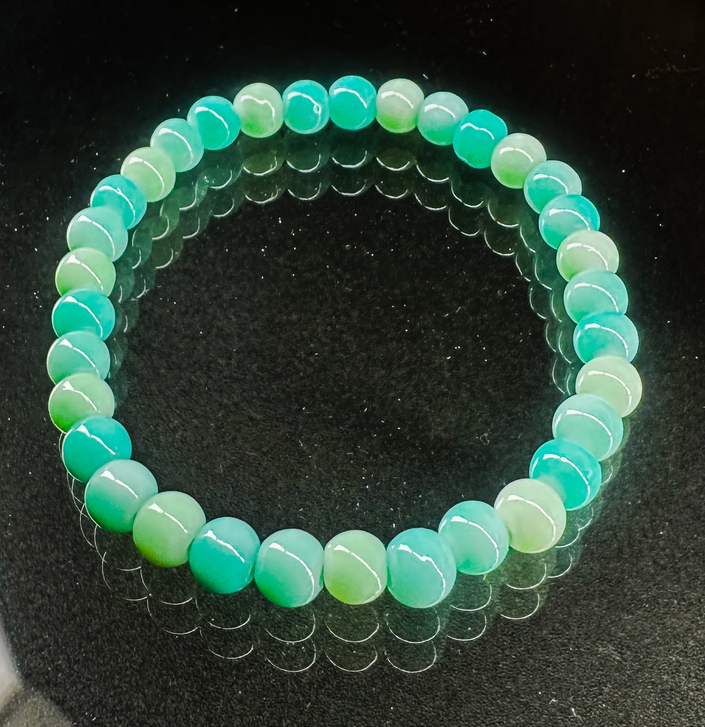 Baby Blue Glass Beaded Bracelet