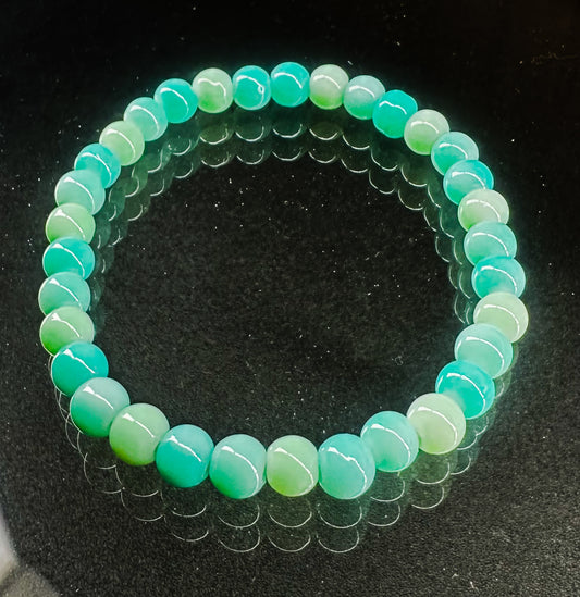 Baby Blue Glass Beaded Bracelet