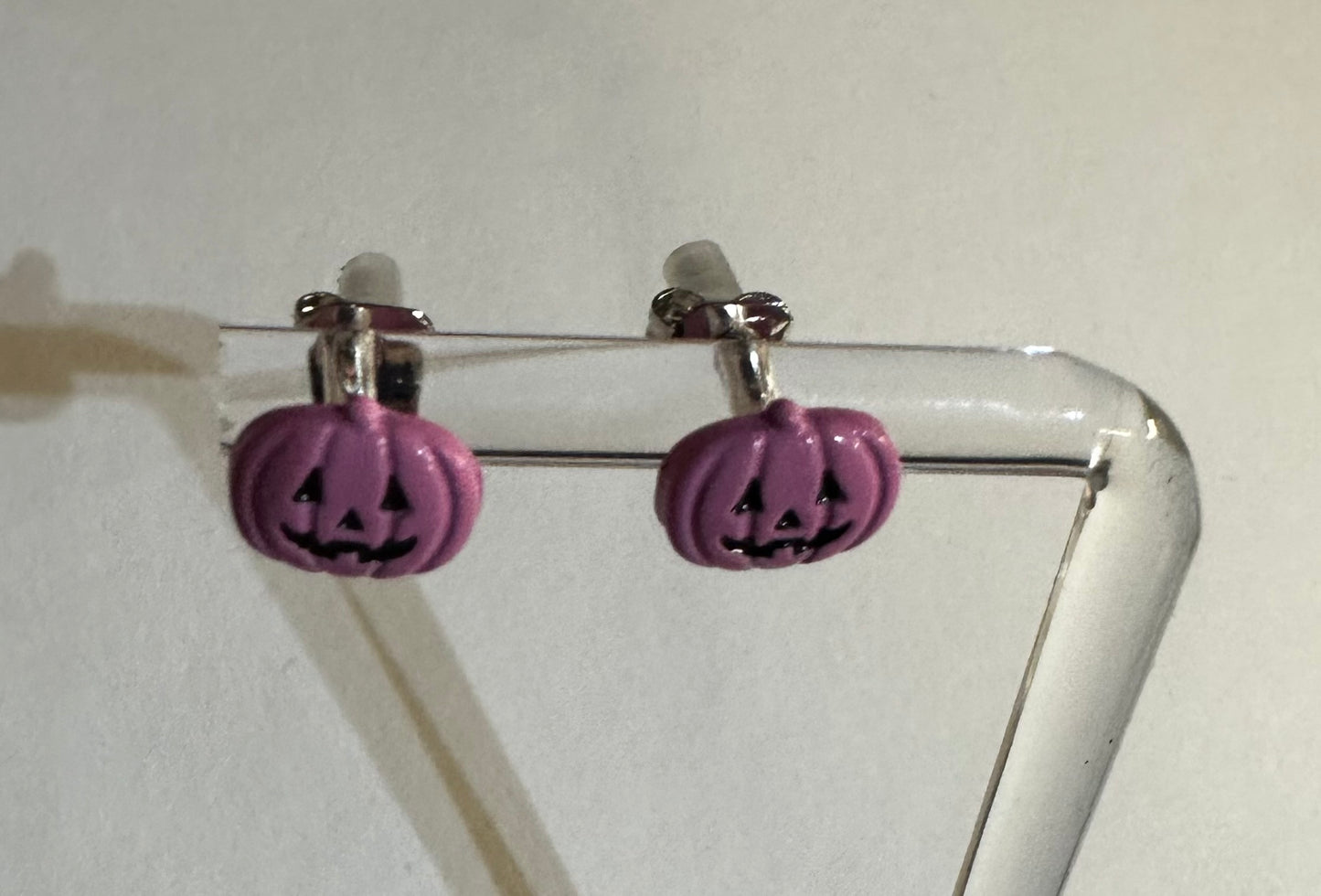 Pink Pumpkin Stud Earrings