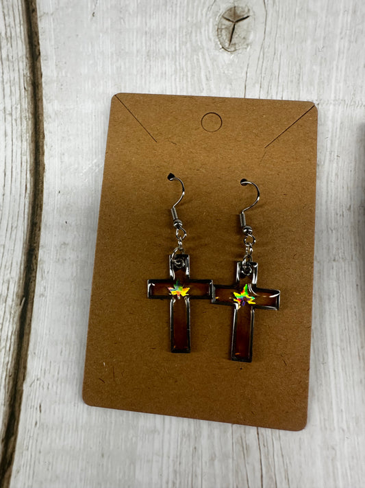 Fall Cross Earrings