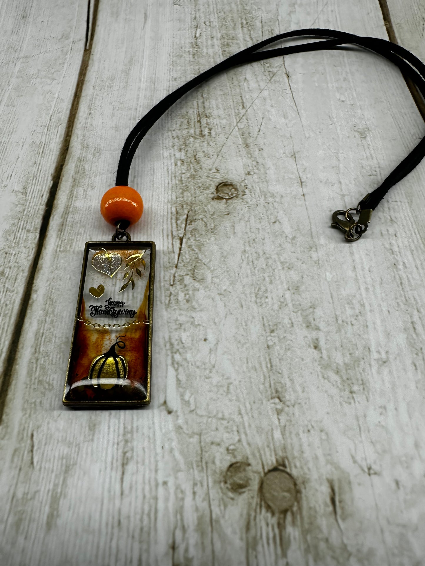 Happy Thanksgiving Pendant Necklace