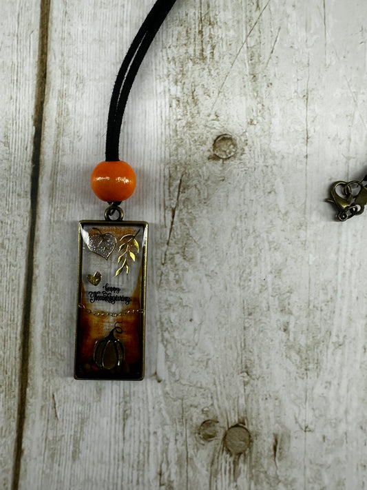 Happy Thanksgiving Pendant Necklace