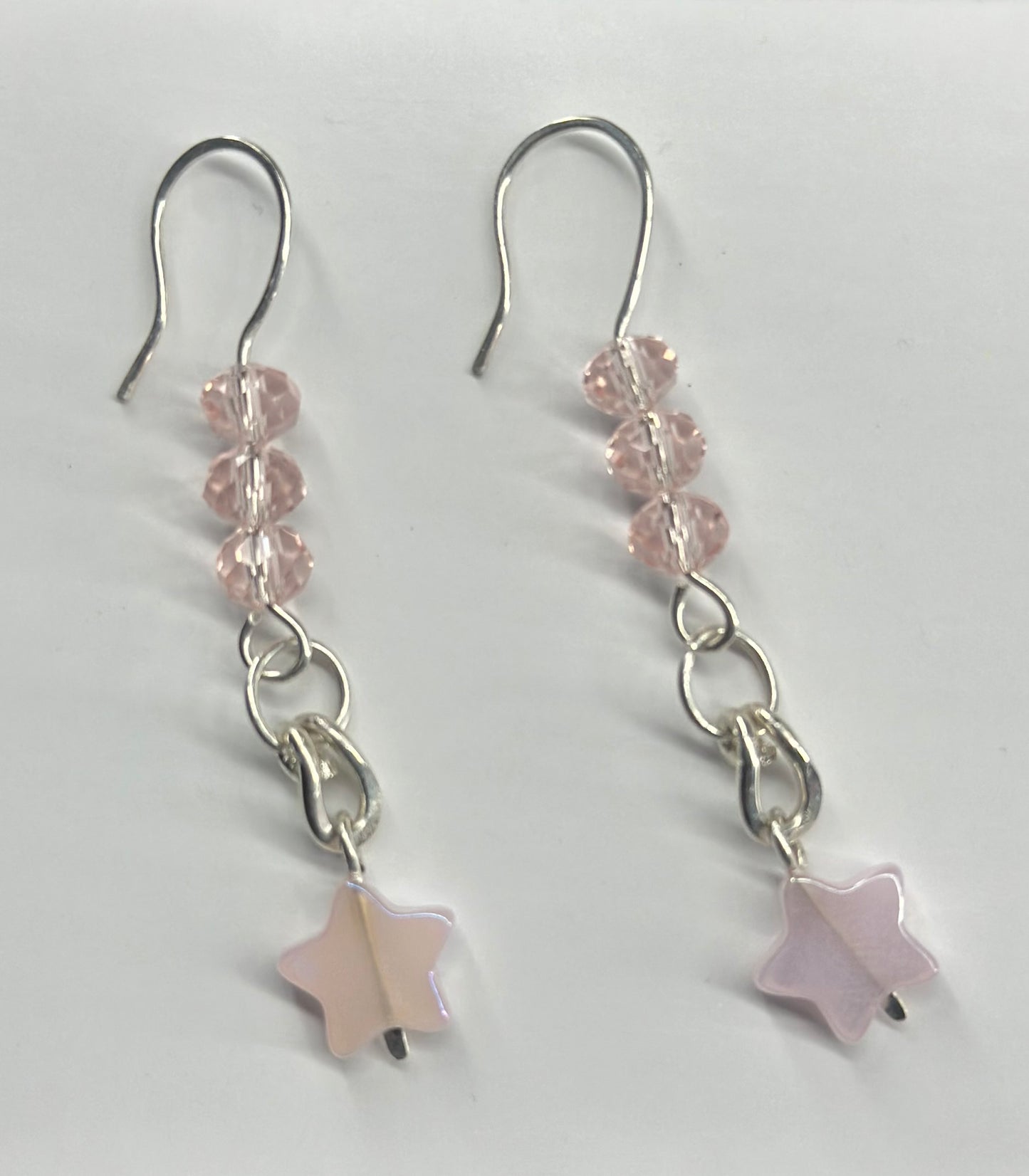 Pink Stars Earrings 925 Sterling Silver