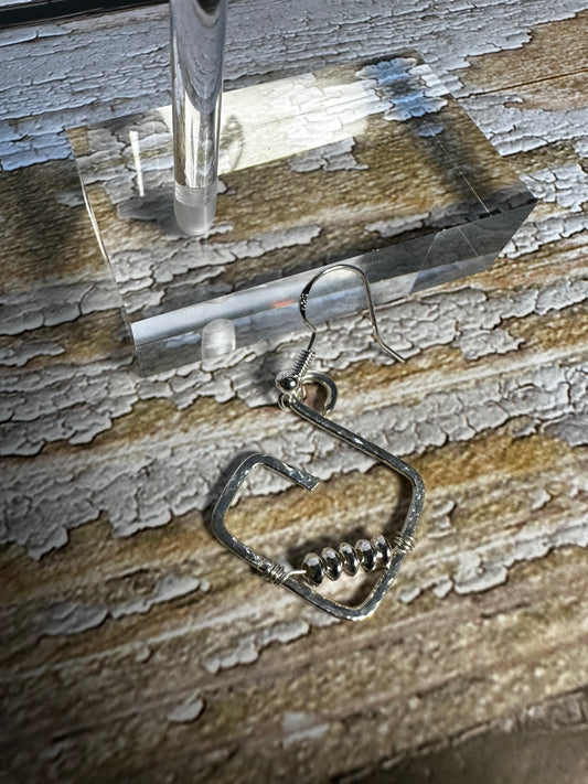 Sterling Silver Hammered Dangle Earrings
