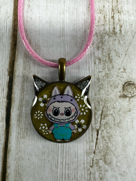 Labubu Pendant Necklace Teal