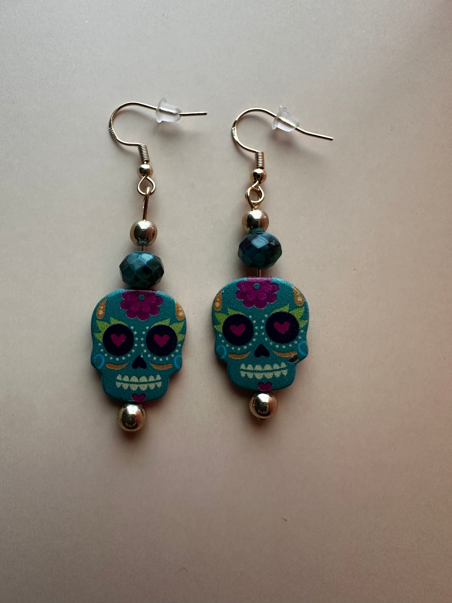 Metal Sugar Skull Earrings
