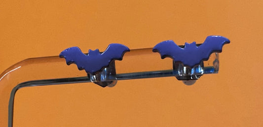 Purple Bat Stud Earrings