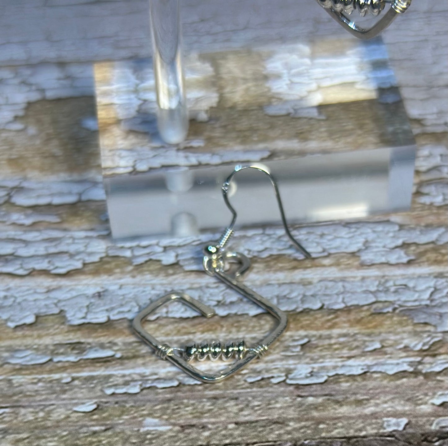 Sterling Silver Hammered Dangle Earrings