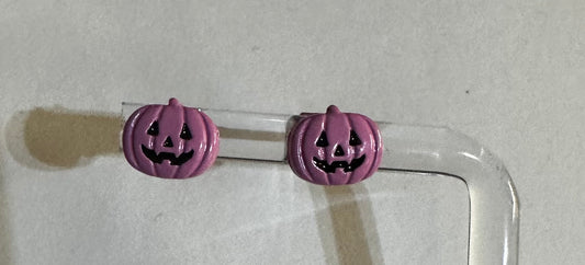 Pink Pumpkin Stud Earrings