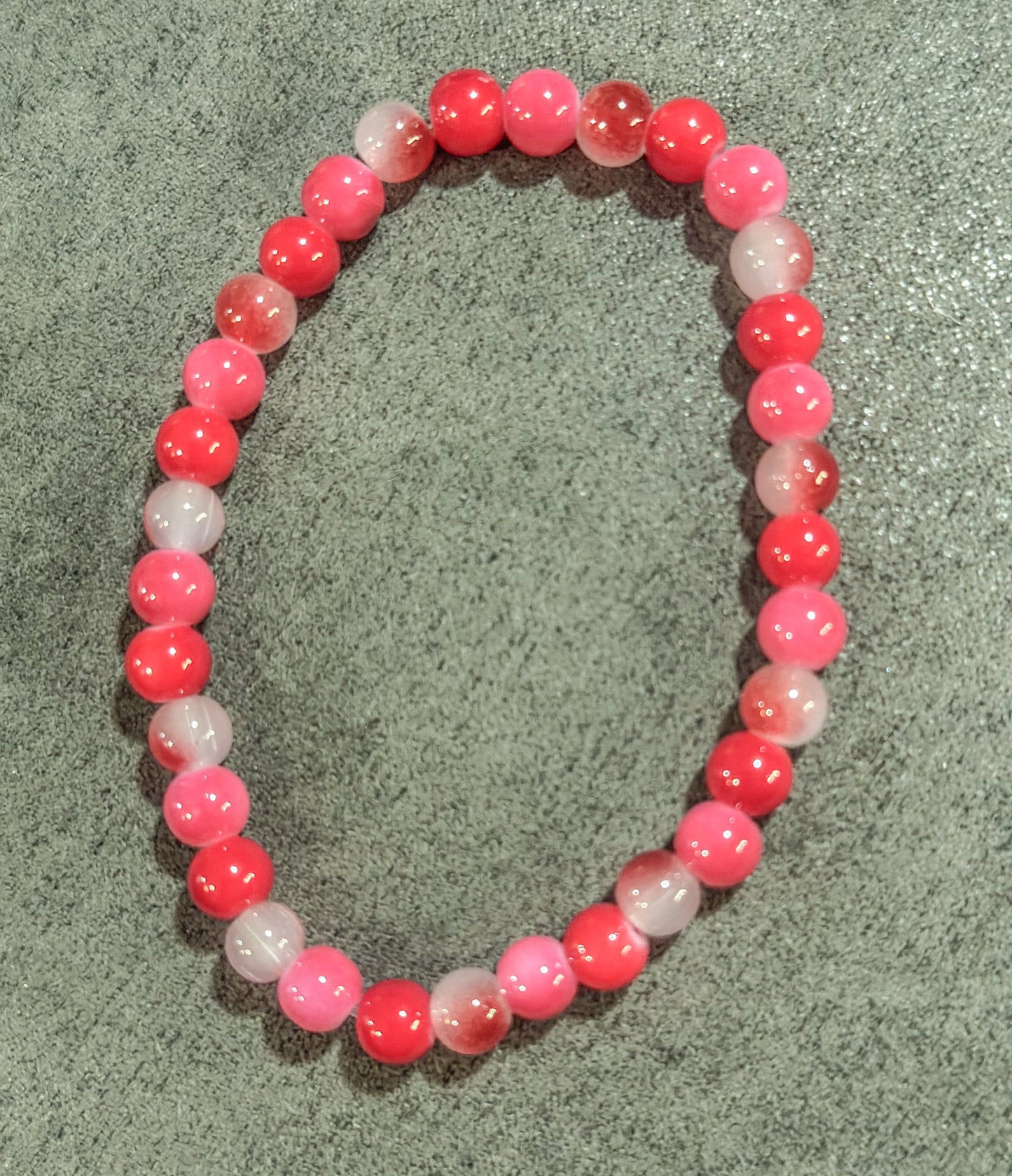 Burgandy and Deep Red Glass Beaded Bracelet