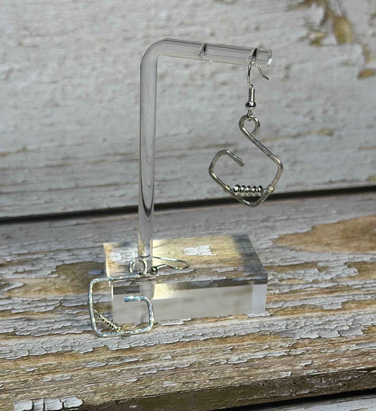 Sterling Silver Hammered Dangle Earrings