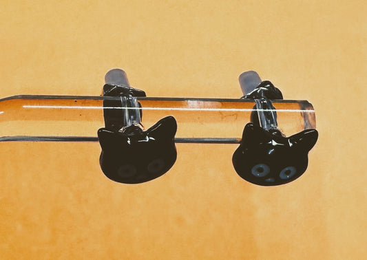 Black Cat Head Stud Earrings