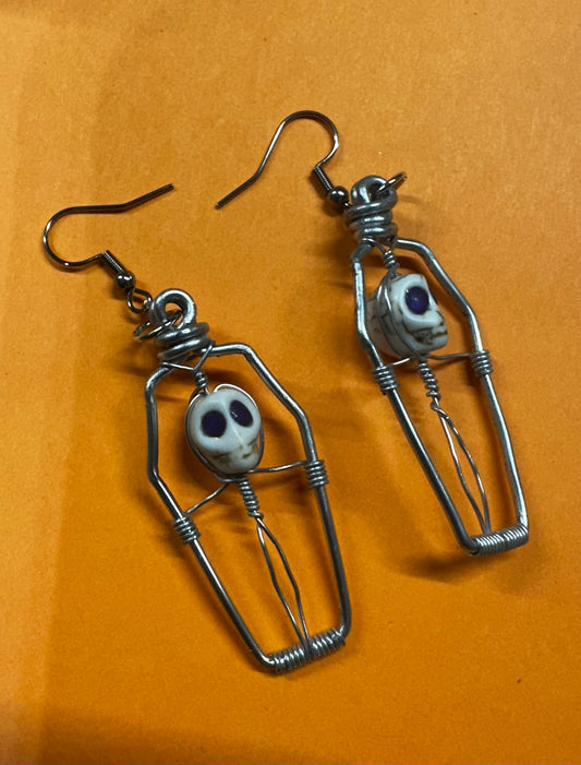 Skeleton Casket Earrings