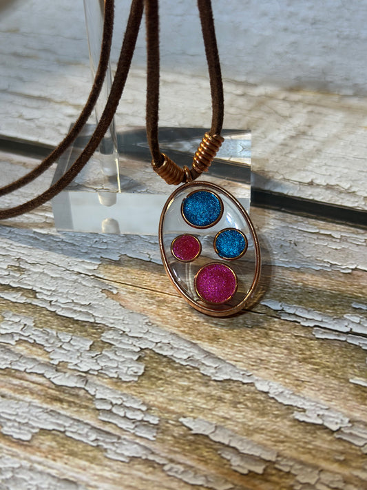 Resin Oval Pendant Necklace