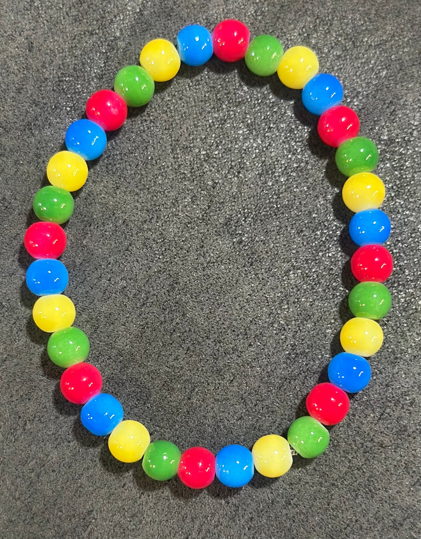 Multi-Colored Glass Beaded Bracelet