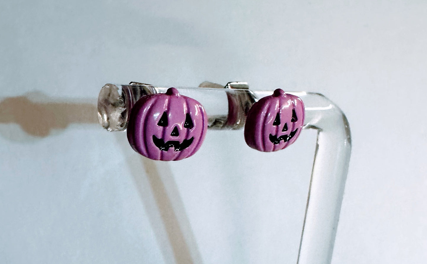 Pink Pumpkin Stud Earrings