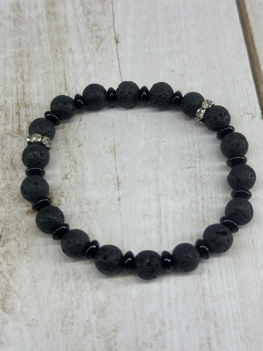 Black Lava Bead Bracelet