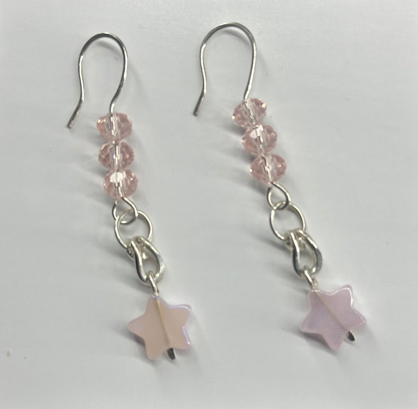 Pink Stars Earrings 925 Sterling Silver