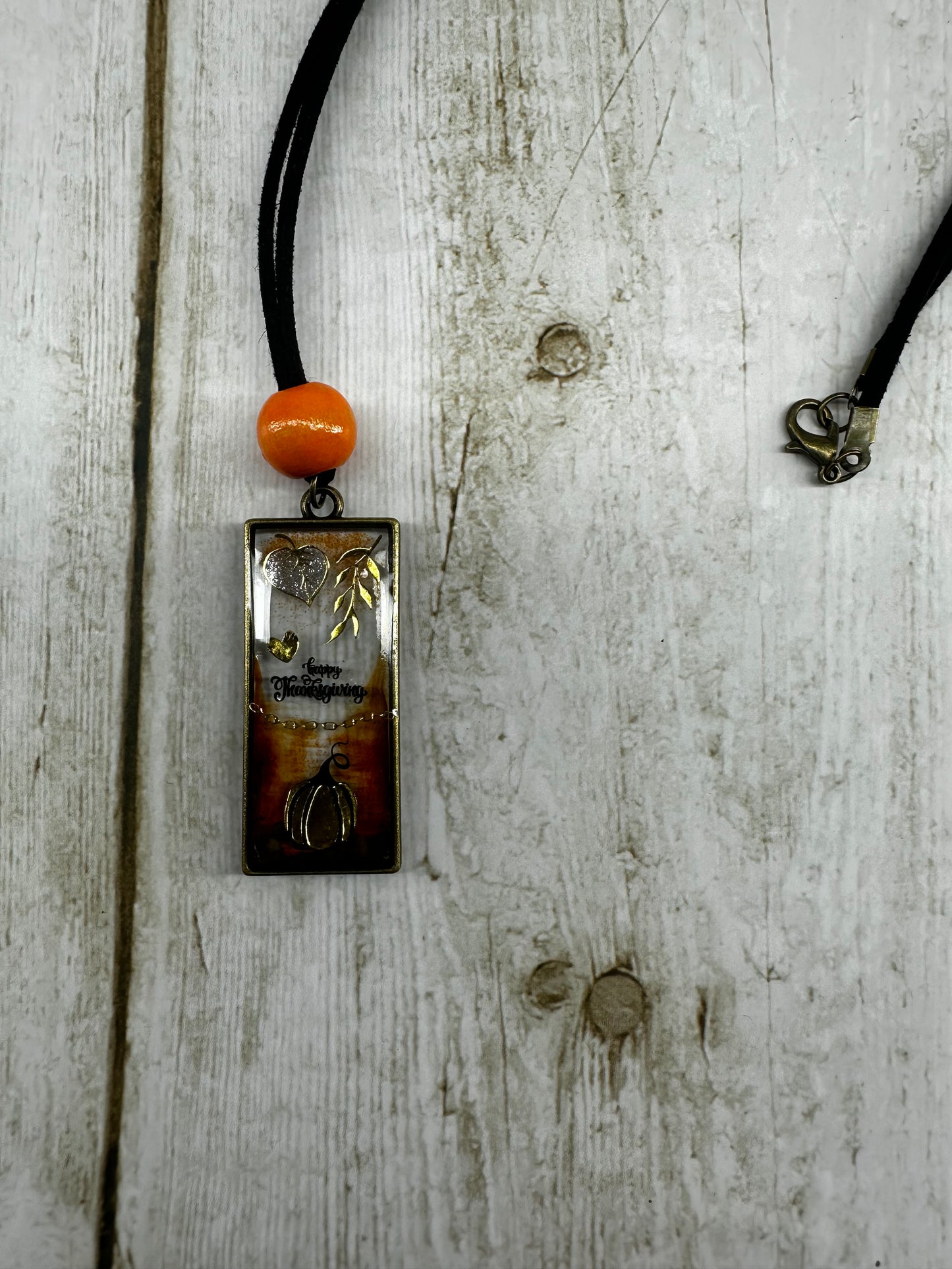 Happy Thanksgiving Pendant Necklace