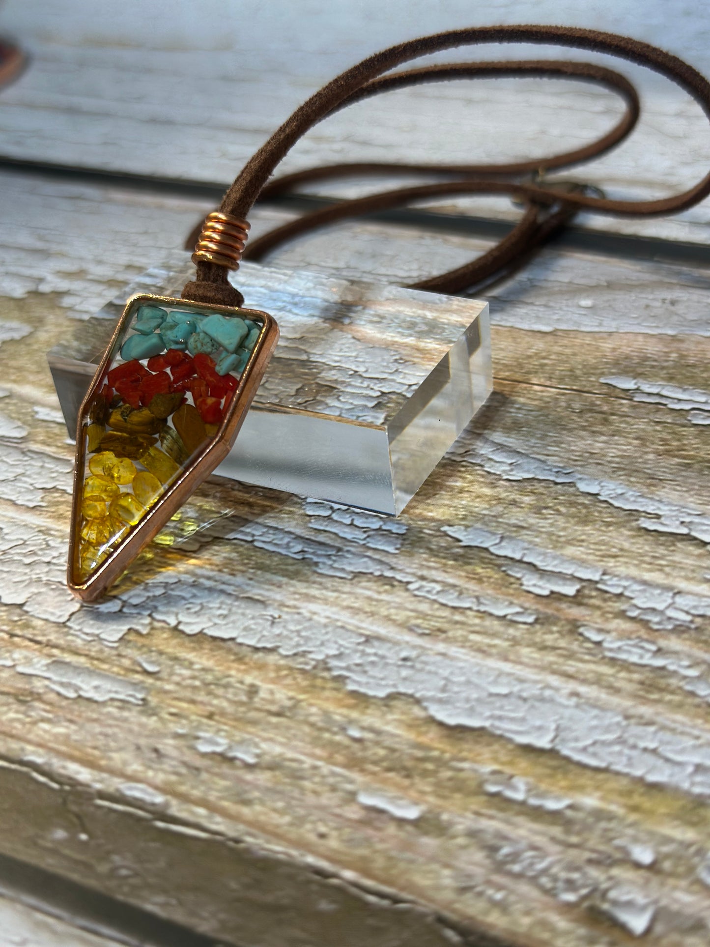 Gemstone Filled Pendant Necklace